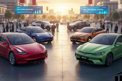 Tesla sales decline 2026, BYD vs Tesla EV sales, U.S. EV tax credit ended, electric car market slowdown, Tesla robotaxi news